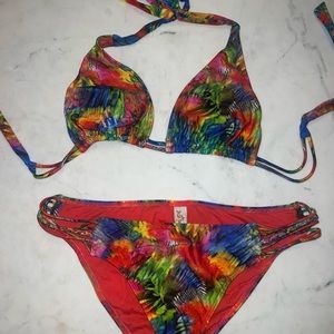 Lulifama Tye Dye Multicolored Bikini Set Size L